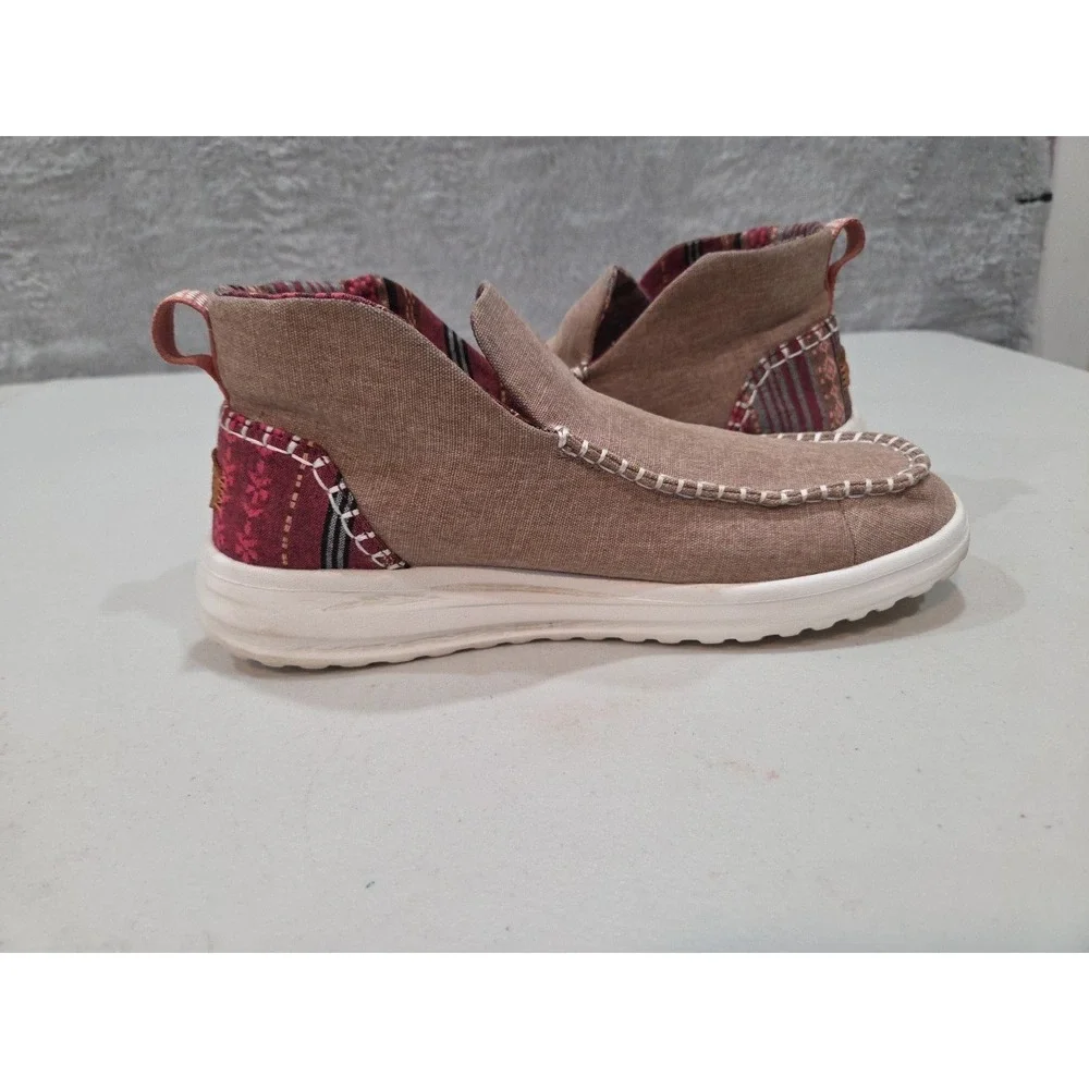 Hey Dude Denny Women's Brown Slip On Comfort Bootie Boots Shoes Size 10 Casual